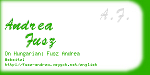 andrea fusz business card